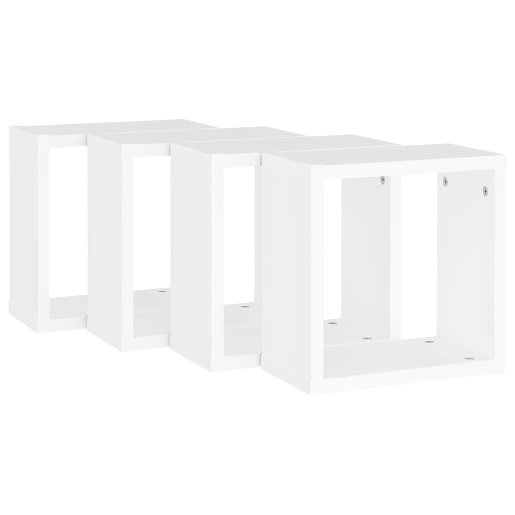 vidaXL 4X Würfelregal Wandregal Hängeregal Cube Lounge CD Regal Dekoregal Bücherregal Schweberegal Wandboard Regalwürfel Weiß 30x15x30cm