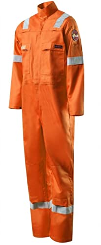Roots Original Orange Welders Overalls Flame Resistant Flambuster Classic Mens Boilersuit Overalls - 42