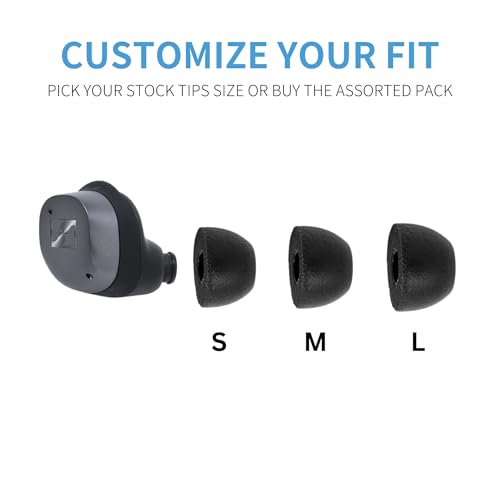 Image of Comply TrueGrip Premium Memory Foam Replacement Ear Tips, Black, Small | 3 Pairs, for Sennheiser Momentum 3, 4, ACCENTUM, Enhanced Comfort, Secure Fit, Superior Noise Isolation, Cleaning Tool