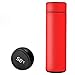 MEETOZ Bottiglia di acqua termica intelligente a prova di perdite, thermos da caffè in acciaio inox, per mantenere il freddo 12 ore, tenere al caldo 24 ore, 480 ml (rosso)