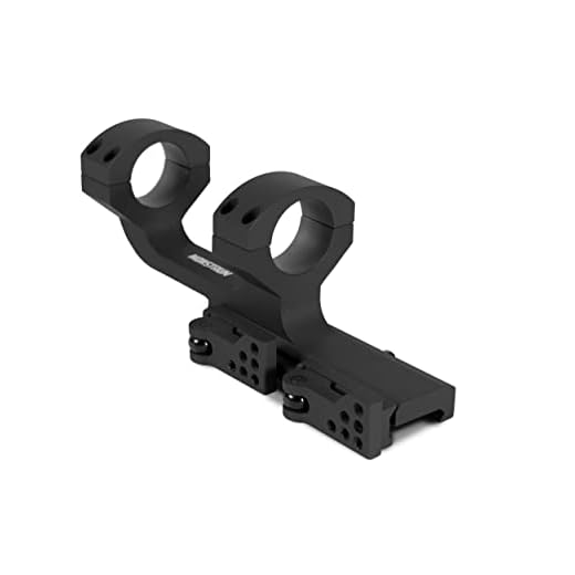Monstrum Slim Profile Series Cantilever Offset Dual Ring Picatinny Scope Mount with Quick Release | 1 inch Diameter | Black