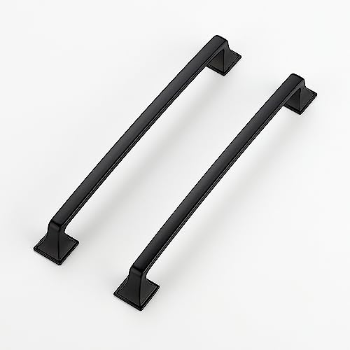 Image of Ravinte Matte Black Square Foot Arch Cabinet Pulls 7-1 /2 Inch 20 Pack