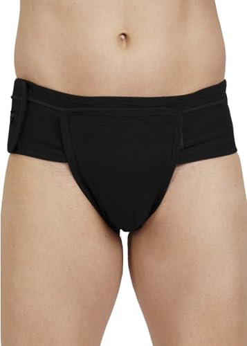 Image of Inguinal Hernia Supporter |HIGH COMPRESSION || Hook & Loop Closure || Scrotum Support || Gym & Daily Use Supporter || Relieve Pain and Swelling || Stretchable || Cotton-Lycra Fabric || Breathable Cotton-Lycra (Black, 5XL)