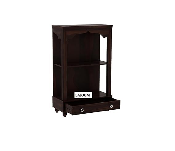 Image of Sheesham Wood Temple Solid Wood Classic Wooden Temple for Home, Office Pooja Mandir with 1 Drawer for Storage Home Decoration | Wall Devghar