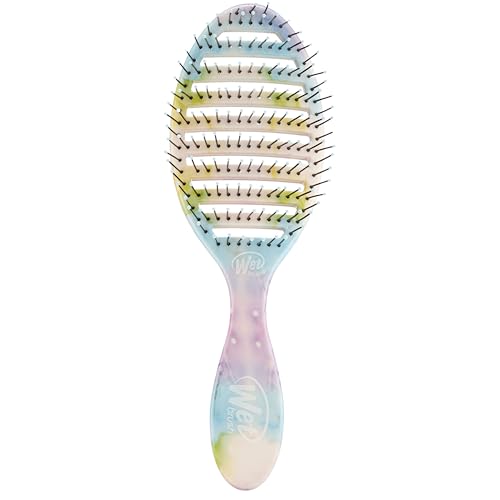 Wet Brush Speed Dry Hair Brush - Color Wash, Splatter - Vented Design and Ultra Soft HeatFlex Bristles Are Blow Dry Safe With Ergonomic Handle Manages Tangle and Uncontrollable Hair - Pain-Free