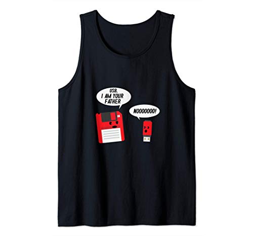 USB I Am Your Father Funny Technology Floppy Disk Camiseta sin Mangas