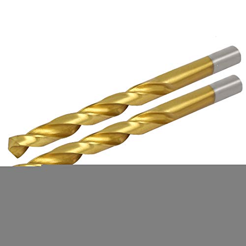 Aexit 2pcs 9.9mm Tool Holder Drilling Dia Titanium Plated Double Flutes Twist Drill Bit Model:89as511qo138