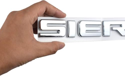 Image of 4Pc Sierra SLE Letter Emblem 3D Badge Front Door /Rear Tailgate Replacement for Sierra (Chrome)