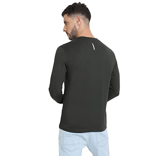 Image of Van Heusen Men Athleisure Regular Fit T-Shirt - Cotton Rich - Crew Neck, Long Sleeve, Printed