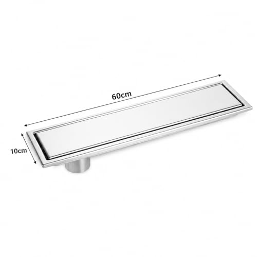 Image of URBANMONK 24 x 4 Inch SS 304 Floor Drainer for Bathroom | Tiles Insert Bathroom Drainage Jali | Anti-Odour & Anti-Cockroach Jali for Bathroom Drain | Heavy Duty Bathroom Jali for Drain | 60X10 CM