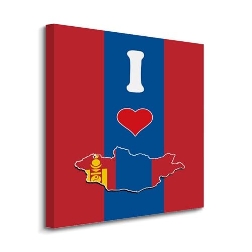 Lienzo de la bandera de Mongolia ideal como regalo de decoración moderna para escuelas u oficinas