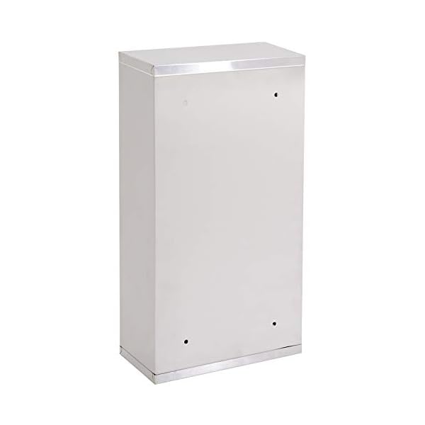HOMCOM Stainless Steel wall mounted Medicine Cabinet with 2 Shelves + Security Glass Door Lockable 48 cm(H) - Image 5