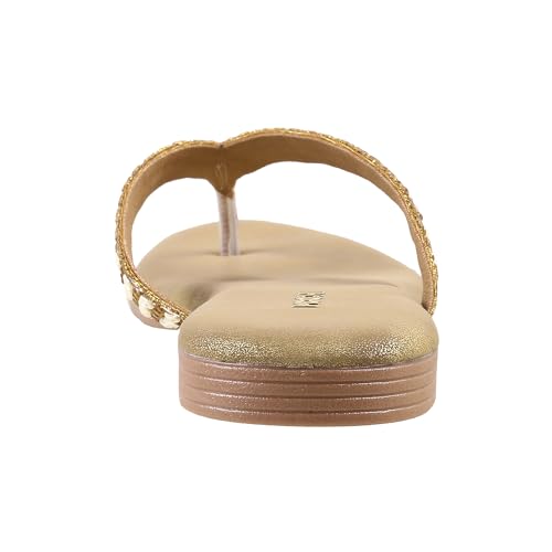 Image of Mochi Women Flat Beaded Ethnic Chappal