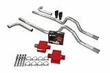 Truck Exhaust Kits - Shop Line Dual Exhaust System 3 inch Aluminized Cherry Bomb Extreme Mufflers Side Exit Black Double Wall Tips Fits C/K 10 Half Ton 81 to 87