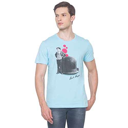 Image of Spykar Men's Printed Slim Fit T-Shirt