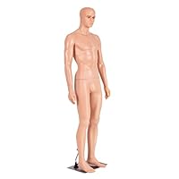 GiantexUK 184cm Male Mannequin, Detachable Full Body Dress Form with Metal Base, Rotatable Head and Arms, Adjustable Mannequin Stand for Retail Clothing Shops