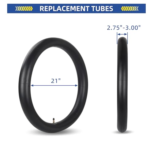 Image of GICOOL 2.75 /3.00-21 inch (80 /100-21) Motorcycle Replacement Inner Tubes, 2 Pack with TR4 Valve Stem, Fits for Dirt Bike, Pit Bike and More