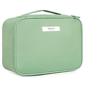 Travel Makeup Bag Large Cosmetic Bag Makeup Case Organizer for Women and Girls (Mint Green)