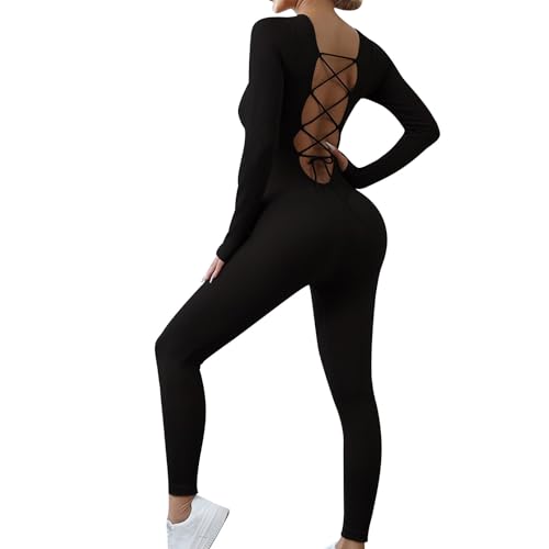 Mono Deportivo Mujer Mangas Larga Sexy Jumpsuit Body Traje Una Pieza Deporte Bodycon Elásticos Pantalones Bodysuit para Gimnasio Yoga Fitness Sexy Mallas Petos 2025
