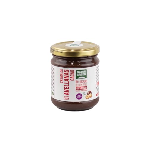 NaturGreen – Crema de Avellanas Cacao, Crema Untable 100% Ecológica, Bajo Contenido en Azúcares, Multicolor