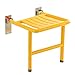 FUPAI Asiento De Ducha Plegable para Baño, Silla De Ducha Montada En La Pared, Taburete De Ducha Plegable, Ducha para Bañera, Viene con Alfombrilla Antideslizante para Baño(Color:Amarillo)