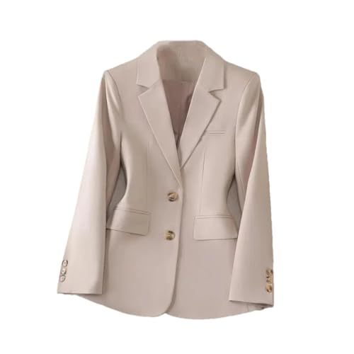 Women Blazer Jacket Autumn Long Sleeve Single Breasted Business Work Wear Formal Coat