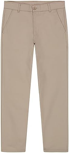 Nautica boys School Uniform Flat Front Twill Pant, Khaki, 10 US