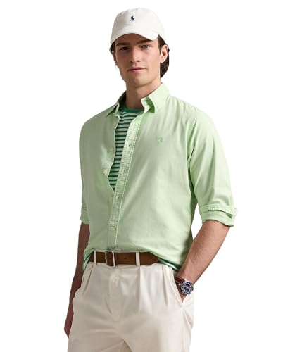 Image of POLO RALPH LAUREN Mens Classic Fit Garment-Dyed Oxford Shirt Leaf XX-Large