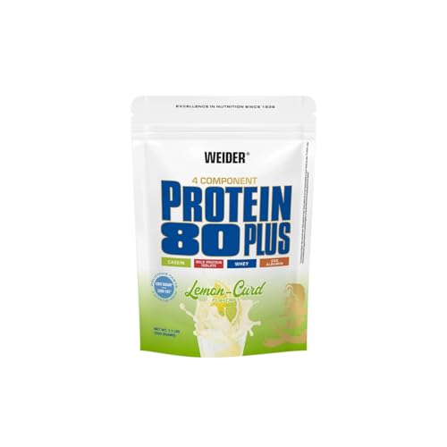 Weider - Protein 80 Plus - 4-Komponenten Protein Pulver - Hoher Proteingehalt mit 80% Eiweiß - Cremige Shakes mit Calcium & Vitamin B6-500g - Citrus-Quark