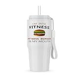 3dRose, I am into Fitness - Fit ness Burger in my mouth funny workout humor, 20oz Tumbler