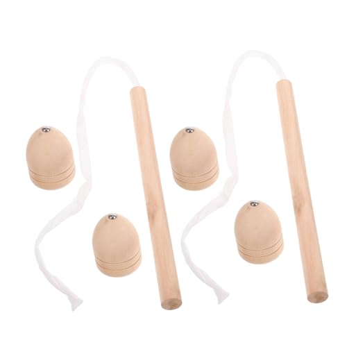 VICASKY Gyro Toys for Boys and Girls 2 Set Traditional Wooden Gyro Outdoor Plaything