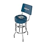 Imperial Aqua Miami Dolphins Chrome Bar Stool