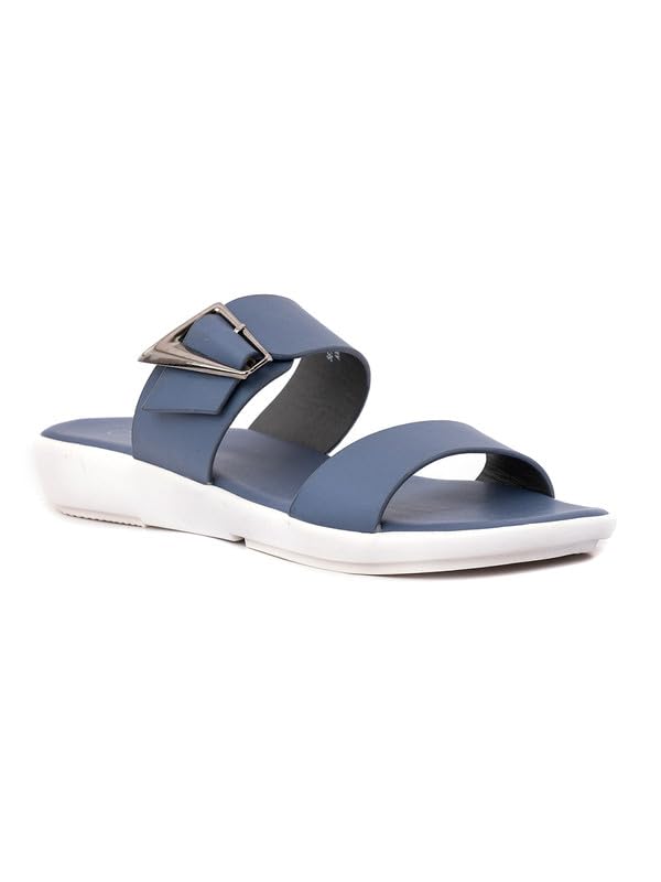 Khadims Cleo Blue Flat Slip On Sandal for Women (5610959) (B0CGHV4VFY) Amazon Price History, Amazon Price Tracker