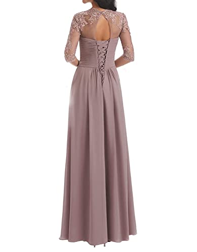 Tanpaul Mother Of The Bride Dresses A Line Lace Long Sleeve Evening Dress Chiffon Wedding Guest Dresses For Women Dusty Blue #TOP1