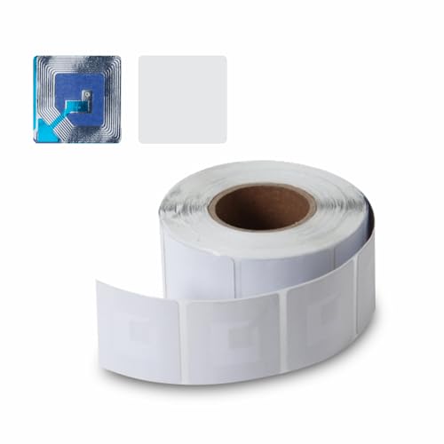 1000 Paper Security Labels 1.5 X 1.5 Inch RF 8.2Mhz White Checkpoint Compatible – Practical and Effective Anti-Theft Labels for EAS Loss Prevention Systems by Bullseye Protection