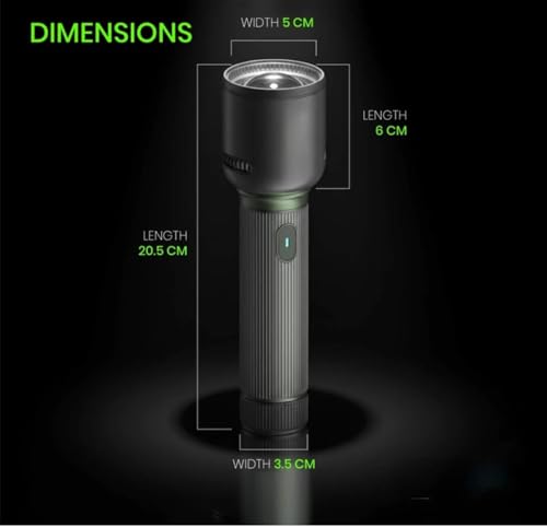 Image of RL-M59 Heavy Duty 200W LED Torch, Metal Rechargeable Flashlight with 5000mAh Battery, Telescopic Zoom Focus, Type-C Fast Charging for Home & Outdoor Use