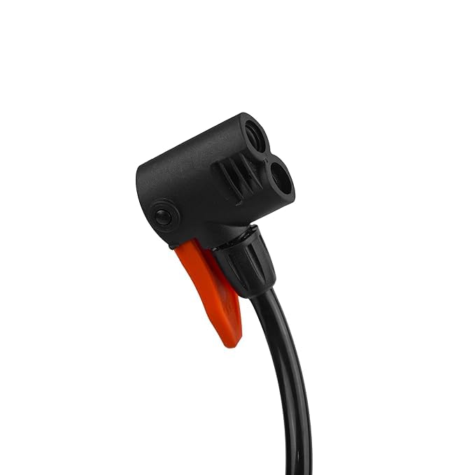 SQUADO Pompa Bicicletta Portatile con Manometro – Mini Pompa da Pavimento a Pedale per Bici MTB City Bike – Pompa Aria per Pallone Calcio Basket