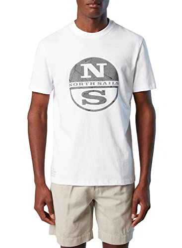 T-shirt homme North Sails avec logo réfléchissant blanc en coton durable