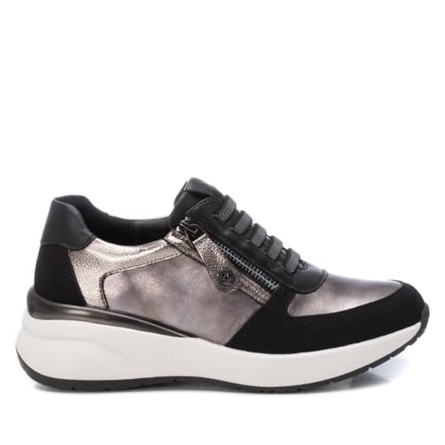 XTI - Zapatilla Mujer Negro - Calzado Cómodo y Versátil - Moda Casual - Modelo 14335801 (Talla 37)