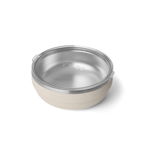 Image of YETI Rambler Low Bowl, Vacuum Insulated, Stackable and Nestable Stainless Steel Bowl with Lid, 3.6 Quart, Cape Taupe