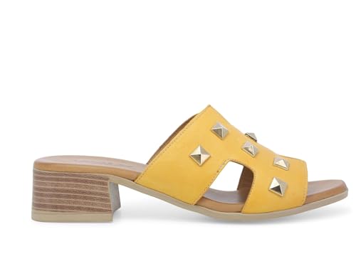 Pantoufles en cuir jaune Melluso k56018q : l'excellence artisanale italienne