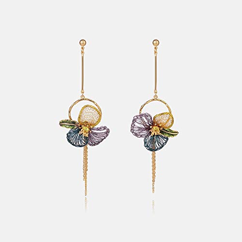 Fawhg Pendientes Tejida a Mano de los Pendientes de la Borla de...