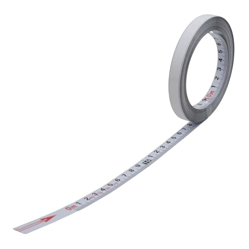 FUANA Mètre ruban adhésif 10 m avec échelle centrale, en acier au carbone et revêtement en nylon, imperméable et résistant à la rouille pour établi, machine de bureau, mur