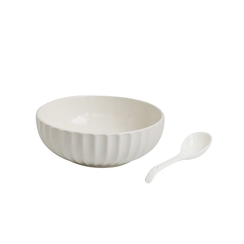 Ciotola di Porcellana di Grande capacità, Grande Ciotola di Noodle della zuppa, Ciotola di Ceramica della Famiglia, Ciotola Speciale della zuppa, Ciotola di zuppa Spessa,12 Inches