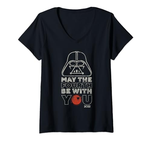 T-shirt Star Wars femme col V en coton doux évitant l'effet lâche