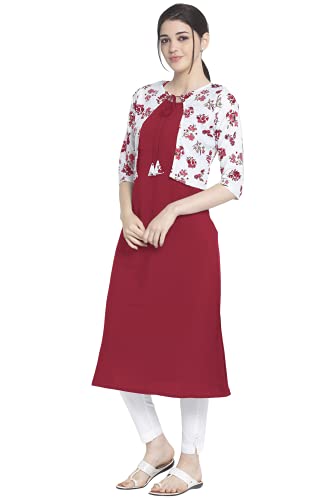 Image of Women's Crepe A-Line Kurta, Orange