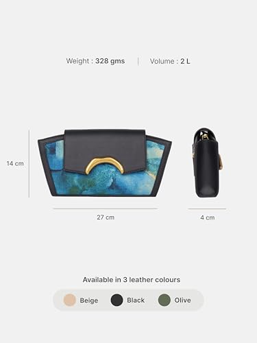 Image of ZOUK Women's Zareen Clutch Bag with Detachable Sling Strap | Vegan Leather | Wedding, Party, Formal