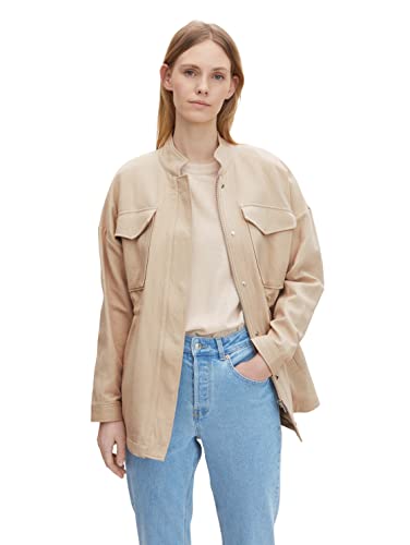 TOM TAILOR Damen Parka im Utility-Look 1032048, 11704 - Silver Ecru, M