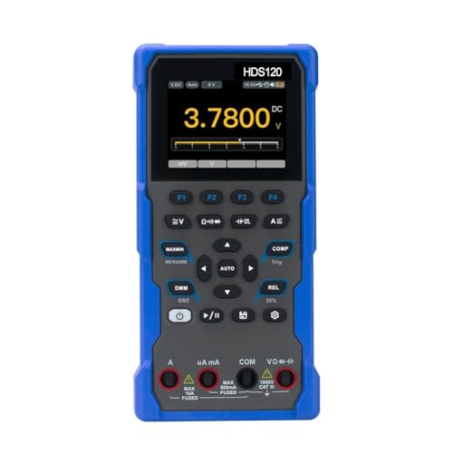 URPIZY Multímetro digital con osciloscopio, 4,5 dígitos, CAT III 1000 V, pantalla IPS de 2,8", medición automática de forma de onda Vmax/Vmin/Vp-p/Hz, sistema inteligente de sonda, 2600 mAh