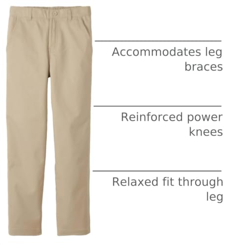Image of French Toast Boys Adaptive Updated Relaxed Fit Twill Pants with Hook and Loop Closure and Pull-Apart Leg Openings